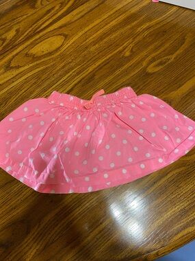 NWOT.    CHILD OF MINE 24 mths Girls Pink Polka Dot Skirt - Cute Elastic Waist